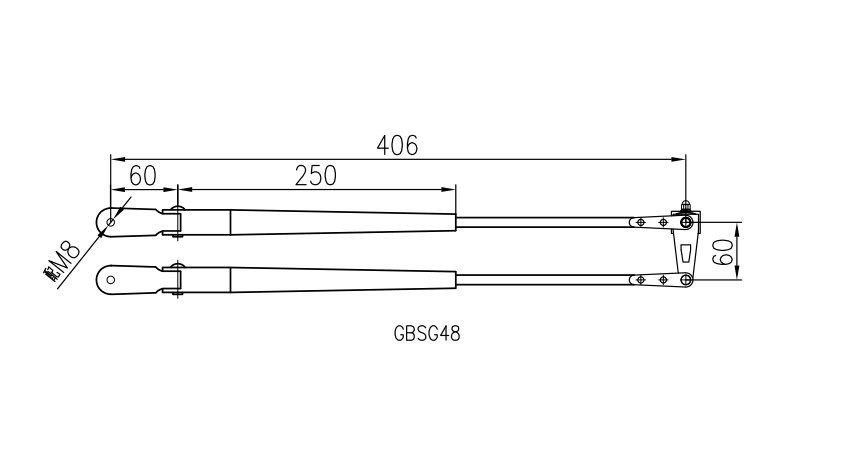 GBSG49 Small Double Bar wiper arm